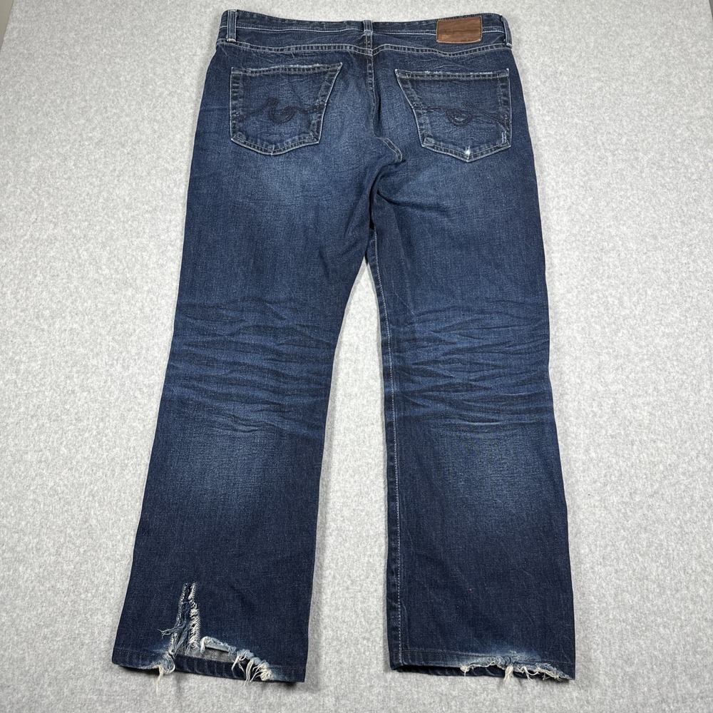 AG Protege Jeans Men's 36x30 Dark Wash Straight Leg Made In USA Distressed Fade